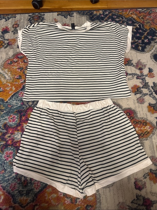 SHEIN Pants - Striped Black & White Women’s Lounge Short Set